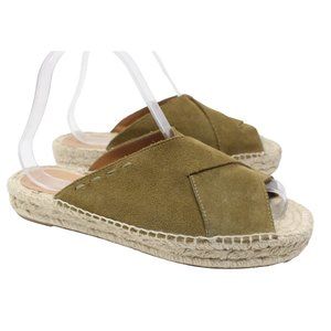 Garnet Hill Suede Salva Slip On Espadrilles Sandals